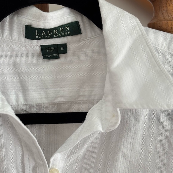 Lauren Ralph Lauren Classic White 3/4 Sleeve Button Up Shirt - Picture 2 of 4